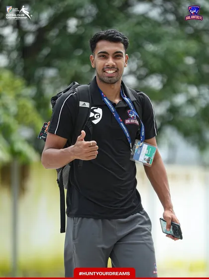 A smiling player arriving for the quarter-final match.