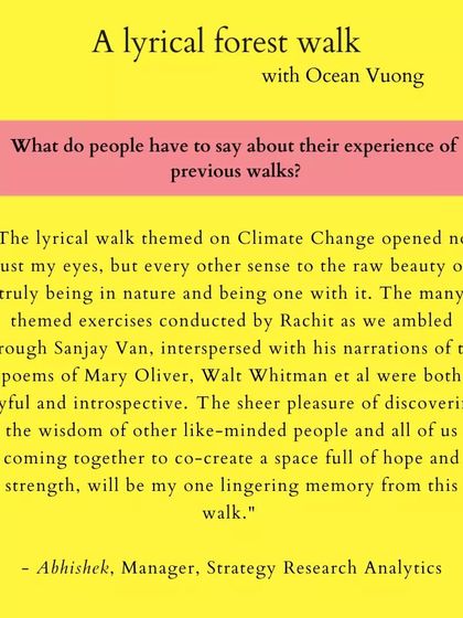 These are more reflections from people who have joined my walks. Their words speak to the soul-nourishing, meditative, and connecting power of blending poetry with nature. I am so grateful for their willingness to share their experiences.