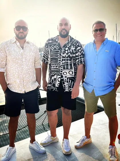 The crew on the boat in Marbella. Great vibes with great people are what make these events so memorable.