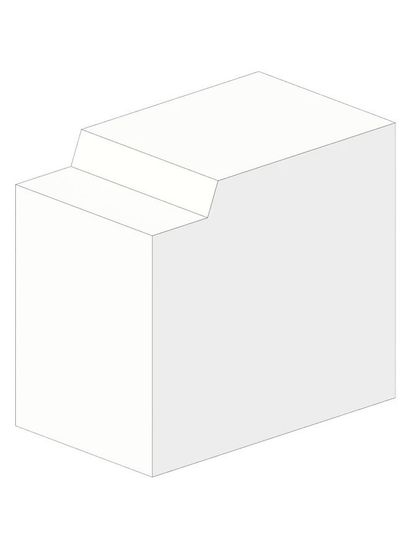 A single block from the SPKCO office's parametric design process. This simple form is the starting point for the complex, warped facade that defines the building.