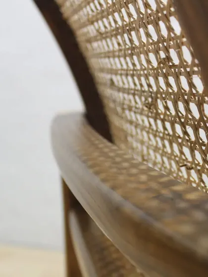 A macro shot of the natural cane weaving. We use high-quality, real cane to ensure durability and an authentic look.