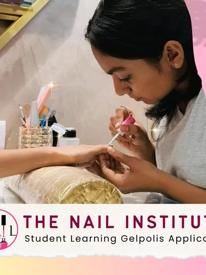 This student is learning the art of gel polish application, a core service that requires precision and a steady hand.