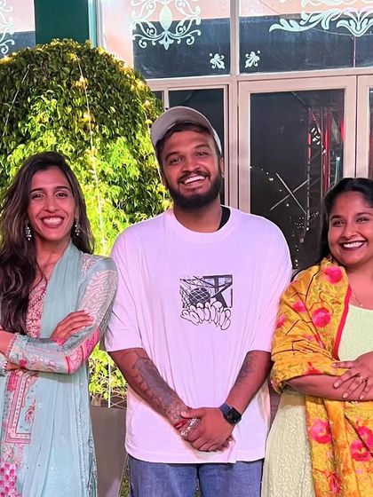 With the happy couple and my team. It takes a village, and I'm so proud of the passionate people I work with.