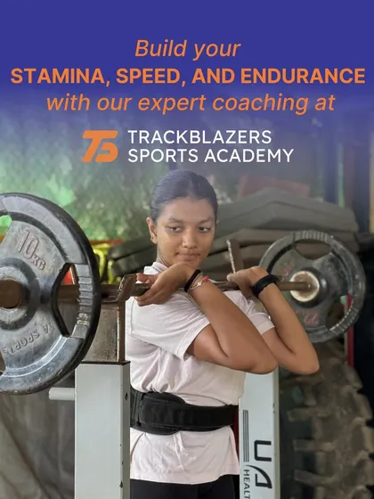 We build complete athletes. Our strength and conditioning programs are tailored to develop power, stamina, and endurance, which are crucial for peak performance in any track and field event. Here, one of our young athletes demonstrates the focus and determination we instill in our gym sessions.