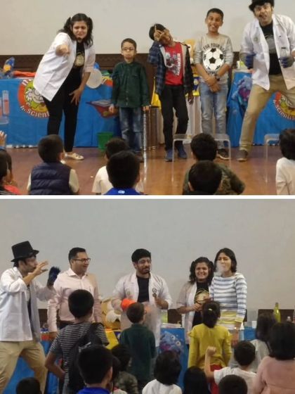 We always get the kids and even the teachers involved. Here, volunteers from the audience get to be part of the experiment, making the learning experience even more personal and fun.