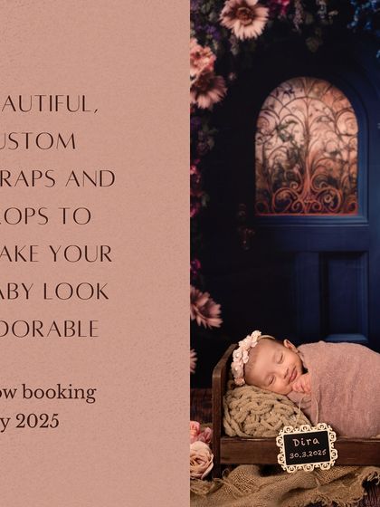 I provide a wide range of beautiful, custom wraps and props to make your baby's photoshoot absolutely adorable and unique to your style.