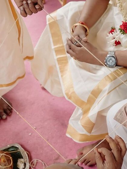 The Kashi Yatra is a fun and significant South Indian wedding ritual. We ensure these traditions are honored and explained, bringing moments of joy and cultural significance to the ceremony.