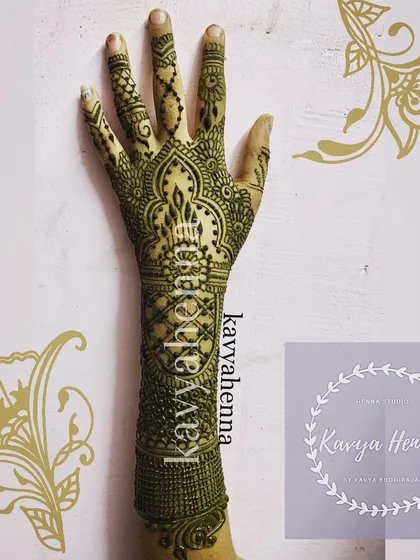 An example of a detailed forearm and hand design. This piece showcases a mix of techniques, including negative space for the candle, fine line work, and shaded patterns.