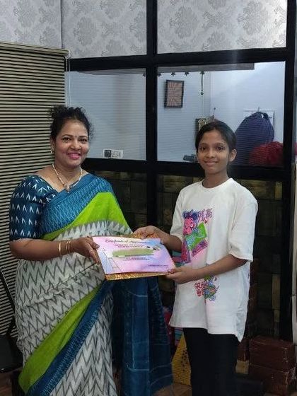 Anaya S. Shetty from the 8th grade achieved an 'A' grade in her Intermediate grade exam. Her dedication during our coaching sessions truly paid off.