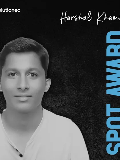 We congratulate Harshal Khamkar on his Spot Award. This recognizes his exceptional commitment and for going above and beyond for the organization.