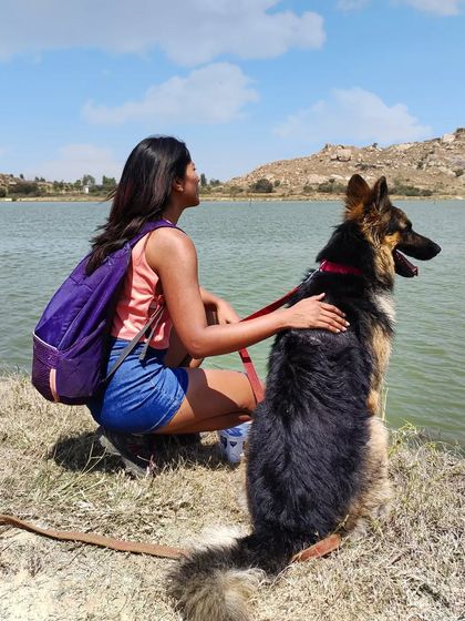 An adventure with my best friend. Taking Spartan to new places like this lake helps him learn to be calm and confident in various settings, strengthening our bond along the way.