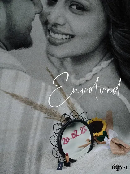 A creative close-up showing the wedding date written on a mirror, reflecting the couple's love story.