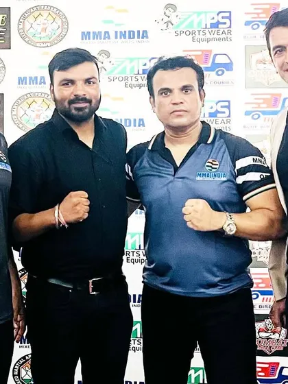 With MMA India President Sharif Bapu and other officials. A strong leadership team is key to the sport's growth.