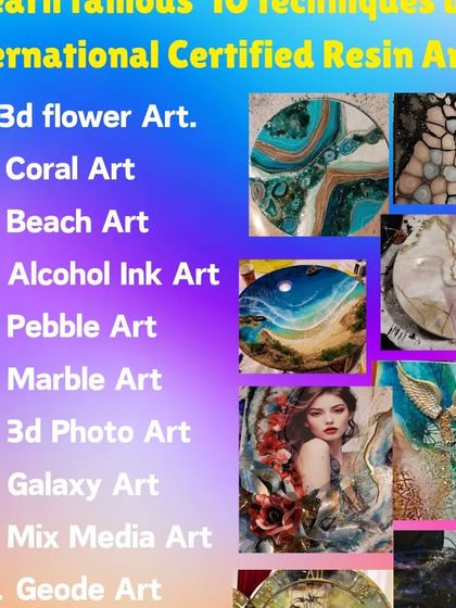 Only a few seats are left for my 10-technique professional resin art workshop starting soon. This is a great opportunity to learn a wide range of skills from a certified resin artist.