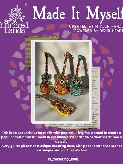 A winner from our next week: funky acoustic guitars made with paper quilling, which can also be worn as a brooch.