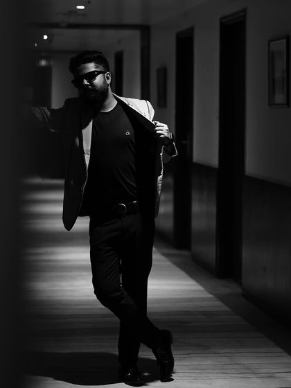 Real and rare. A full-length black and white portrait that reflects my artistic and confident persona.