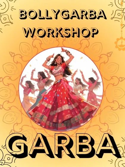 Announcing the Garba day of our BollyGarba workshop. These themed events are designed to celebrate culture through dance and fitness, bringing people together for a unique experience.