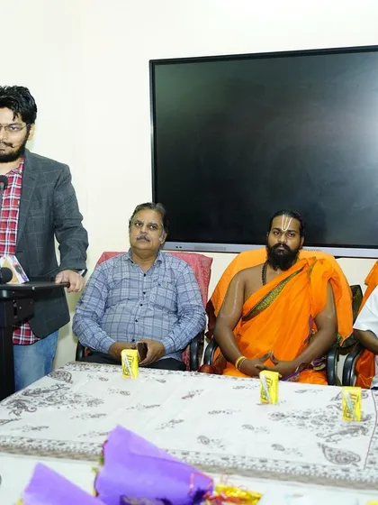 Seated with the dignitaries during the award ceremony. It was a privilege to share the stage with such learned individuals and to bring the knowledge of the Gurukulam to a wider audience.