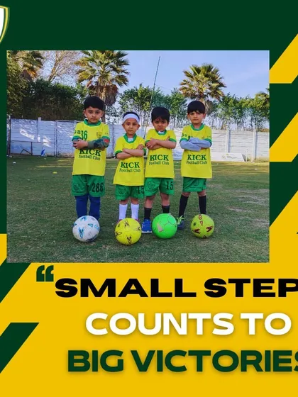 Small steps count towards big victories. Our youngest players stand proudly with their footballs, ready to learn and grow.
