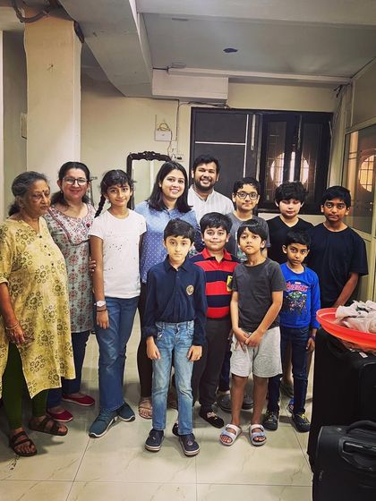 The whole gang! A final group photo with our students and their families at our Delhi studio.