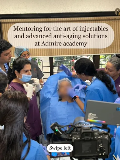 Mentoring the next generation of dermatologists is a passion of mine. Here, I am providing hands-on training in advanced injectable techniques at the Admire Academy. Guiding my colleagues ensures the highest standards of safety and efficacy are maintained across the field.