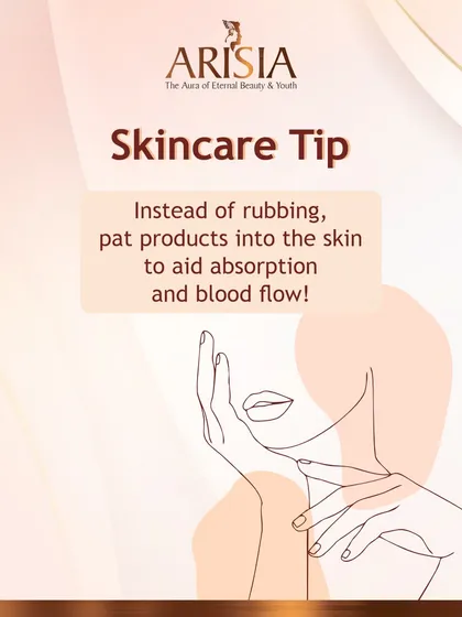 Here's a simple but effective skincare tip: instead of rubbing your products in, gently pat them into the skin. This technique is gentler on the skin and can help aid absorption and improve blood flow, making your products work more effectively.