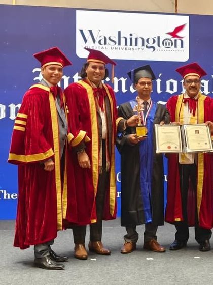 A group photograph with other dignitaries at the International Conferment Award Ceremony. It was an honor to be among such esteemed individuals.