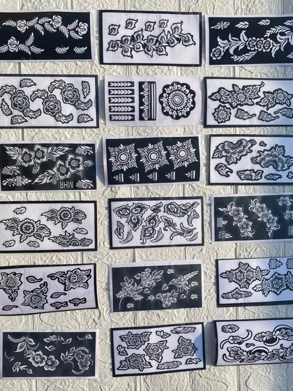 More examples from my medium stencil collection. I have a design for every taste, whether you prefer bold florals or intricate patterns.