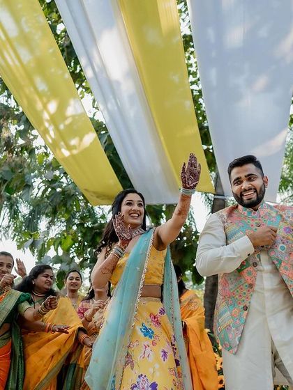 Another joyful dance shot from the Haldi entrance, showcasing the fun and festive atmosphere I aim to create.