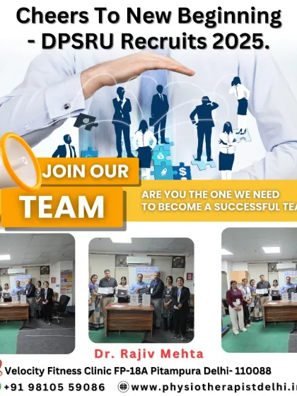 We are actively growing and seeking the next generation of physiotherapy leaders. This image from our recent campus recruitment drive at DPSRU shows our commitment to finding and nurturing new talent. We are building a successful team, and there is always room for passionate individuals.