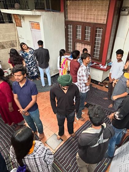 An outdoor group activity during our two-day training. These sessions are designed to build teamwork and communication skills among our fellows, which they then take into their classrooms.