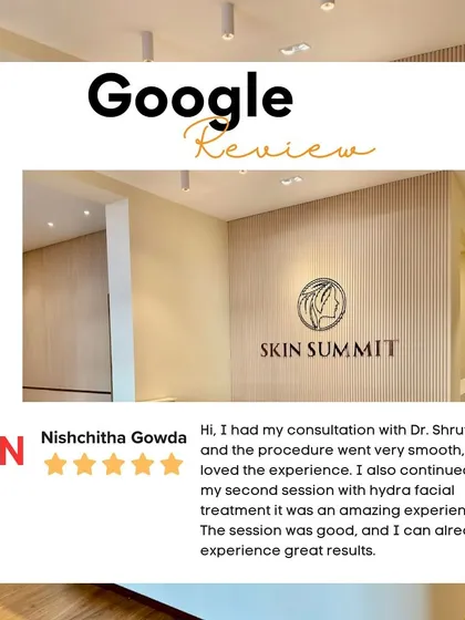Real results and happy patients are what I strive for. Here is a recent 5-star Google review from Nishchitha, who loved her smooth and effective HydraFacial experience. It's rewarding to know that patients can already see great results after their sessions.