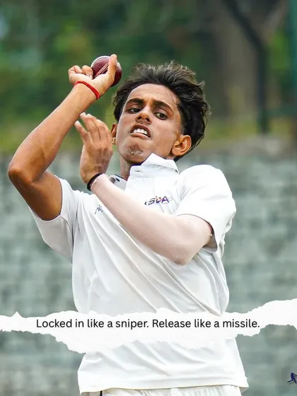 This bowler's expression says it all: "Locked in like a sniper. Release like a missile." I train my players to channel their aggression and intensity into precise, powerful execution on the field.