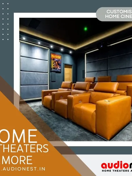 This is a great example of a customized home cinema. The setup features premium leather recliners and professionally installed acoustic panels, creating an ideal environment for immersive movie watching.