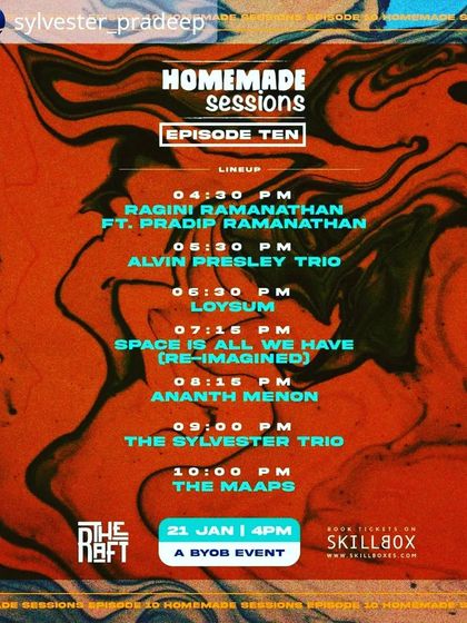 The poster for another Homemade Sessions episode, a great local initiative supporting the independent music scene in Bangalore.
