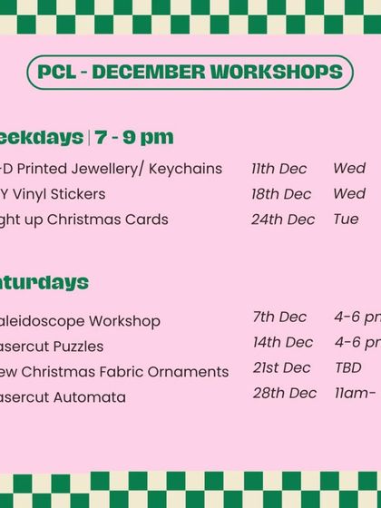 Paper Crane Lab - Makerspace Workshops & Lab Access What's On: Monthly Workshop Calendars photo 7