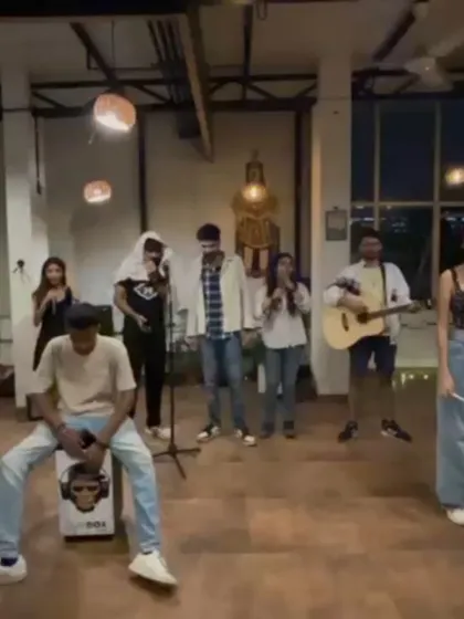 A band performs during one of our music nights. We live for these moments of shared artistic expression and community.
