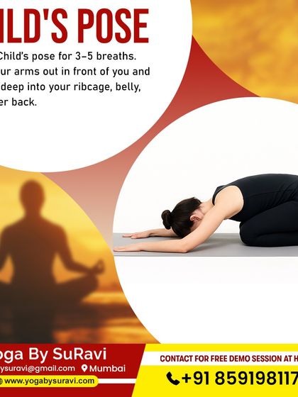 Child's Pose is a gentle yet effective stretch for relieving tension in the neck and shoulders, especially after long hours of work.
