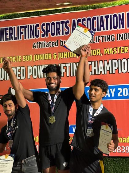 My gold medalist student Vansh celebrating his victory at the Delhi State Powerlifting Championship. This is the glory we chase.