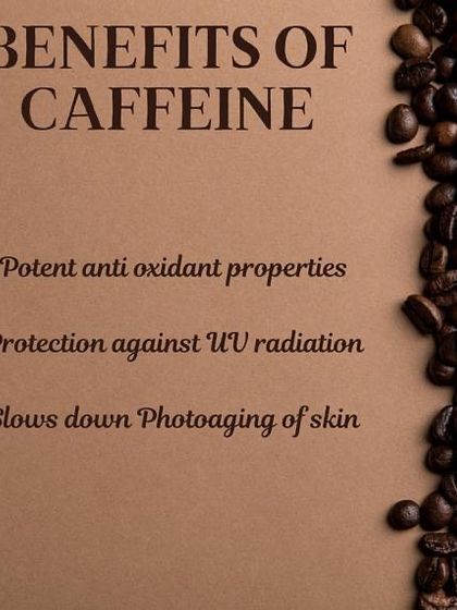 As a potent antioxidant, caffeine helps protect the skin against UV radiation and slows down the process of photoaging.