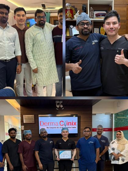 Congratulations to Dr. Foo from Malaysia for completing his one-week observership. This collage shows him with our team, both in and out of the operating room.
