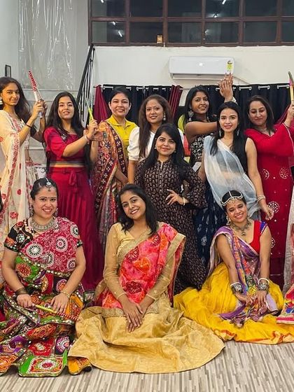 The whole Mallard family spinning to the rhythms of joy during our Garba and Dandiya event. These community events are the heart of our studio.