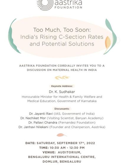 We were honored to attend this vital discussion hosted by Aastrika Foundation on "Too Much, Too Soon: India's Rising C-Section Rates." Addressing this issue is central to our mission of promoting healthier birth outcomes.