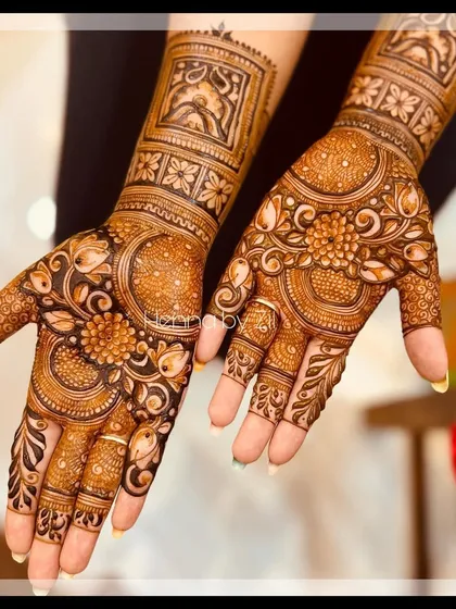 The full view of the floral and paisley design, showcasing its beautiful symmetry.