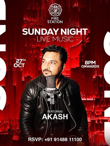 End your weekend on a high note with Sunday night live music featuring Akash. Soak in soulful tunes and chill vibes.
