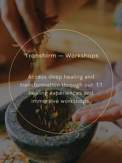 My work is centered on transformation. Through immersive workshops and personalized one on one healing experiences, I guide you toward deep healing and alignment. Each offering is designed to help you access a more empowered and authentic version of yourself.