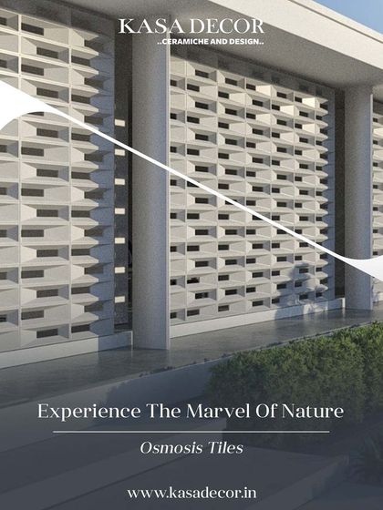 Another exterior application of our 'Osmosis' tiles, showcasing their ability to create a visually striking and modern facade that interacts with the natural environment.