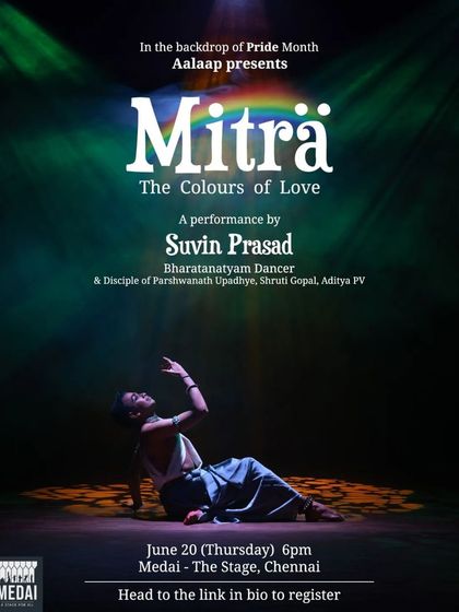 Another poster for Suvin Prasad's performance. Supporting young artists as they find their creative voice and present new productions is essential for the future of our art form.