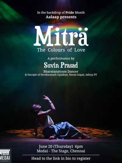 The official poster for my student Suvin Prasad's debut, 'Mitra'. Part of my role as a guru is to help students launch their own creative projects and guide them in their artistic journey.