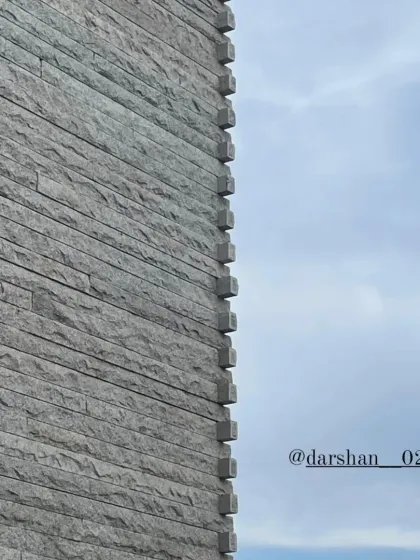 Another detail of the granite facade of our Tiruppur house. The precise joinery and rough-hewn texture create a building that is both modern and ancient.